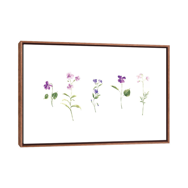 Wildflowers 1 Piece Painting on Canvas, 101.6 cm H x 66.04 cm W, Classic Brown Wood Framed