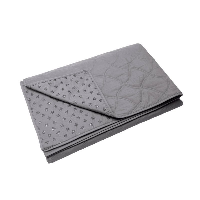 Quilted Twill Waterproof Bed Protector, Gray, 86" x 82"