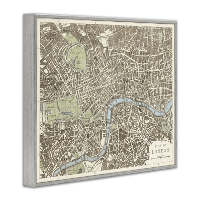«Vintage Blueprint Plant of London», estampe numérique, design par Phillipa Katz