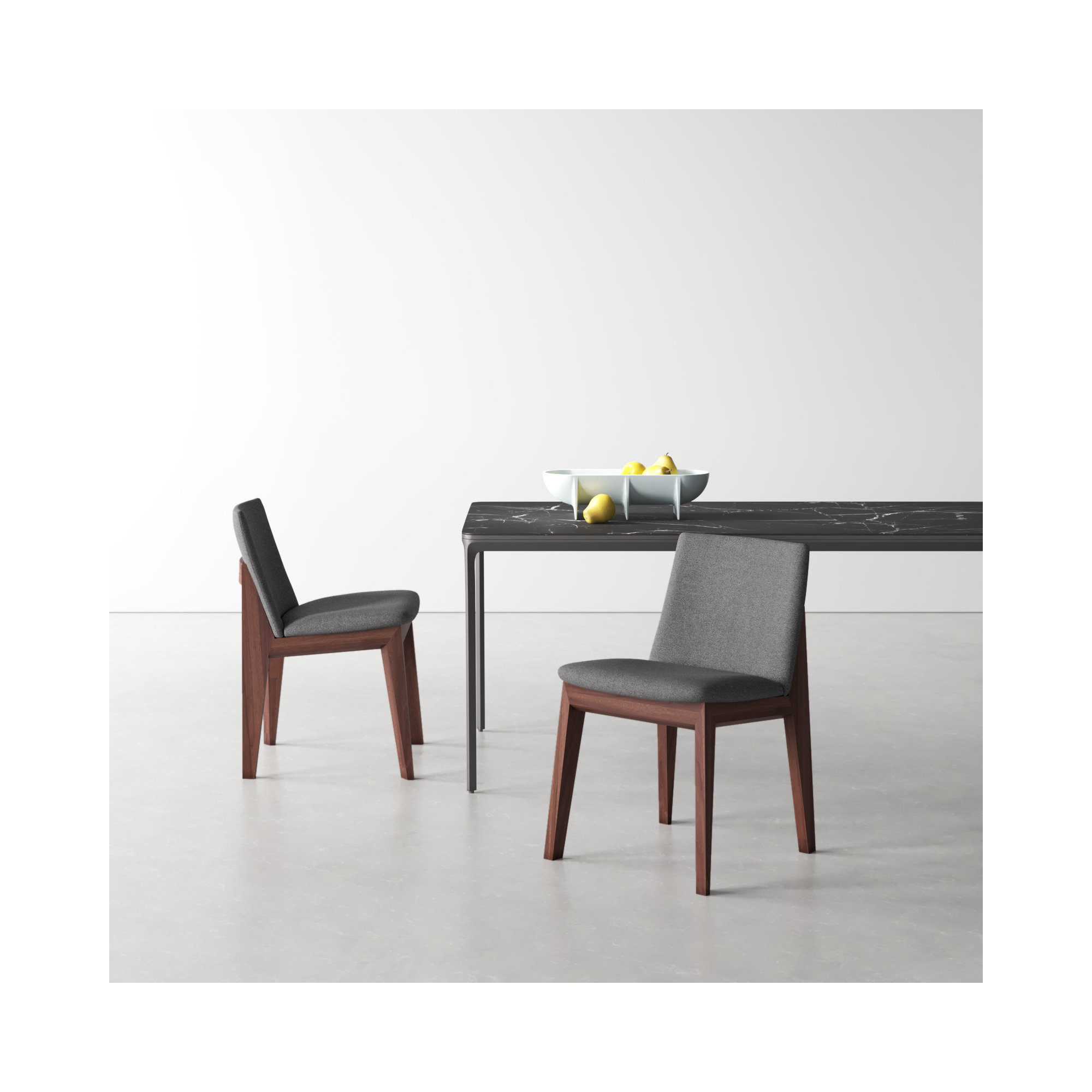Anrey Solid Wood Upholstered Dining Chair, Brown, Gray