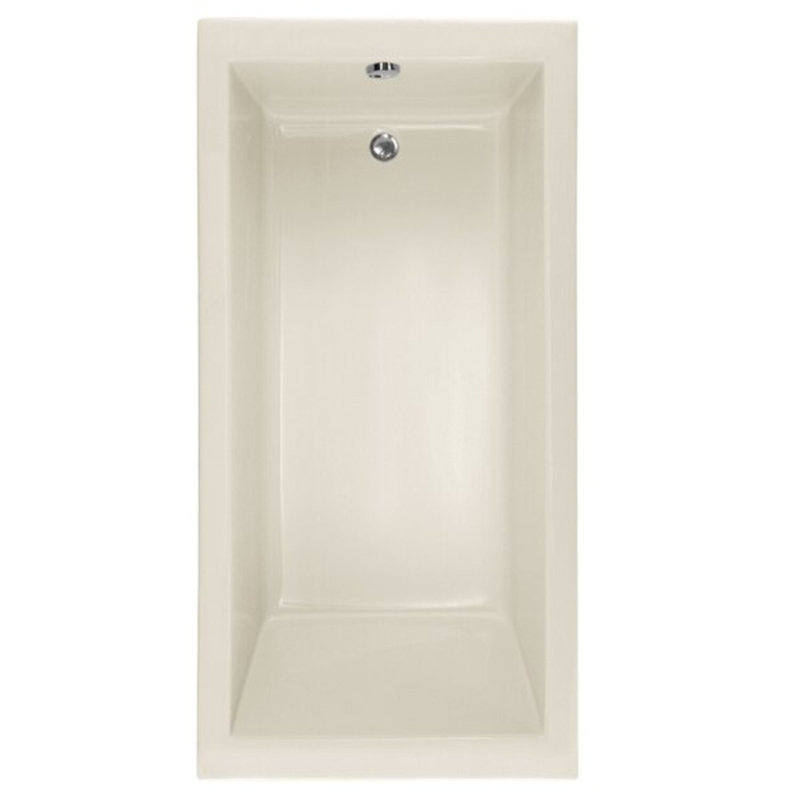 Lacey 72'' L Soaking Bathtub, Biscuit, Polished Nickel