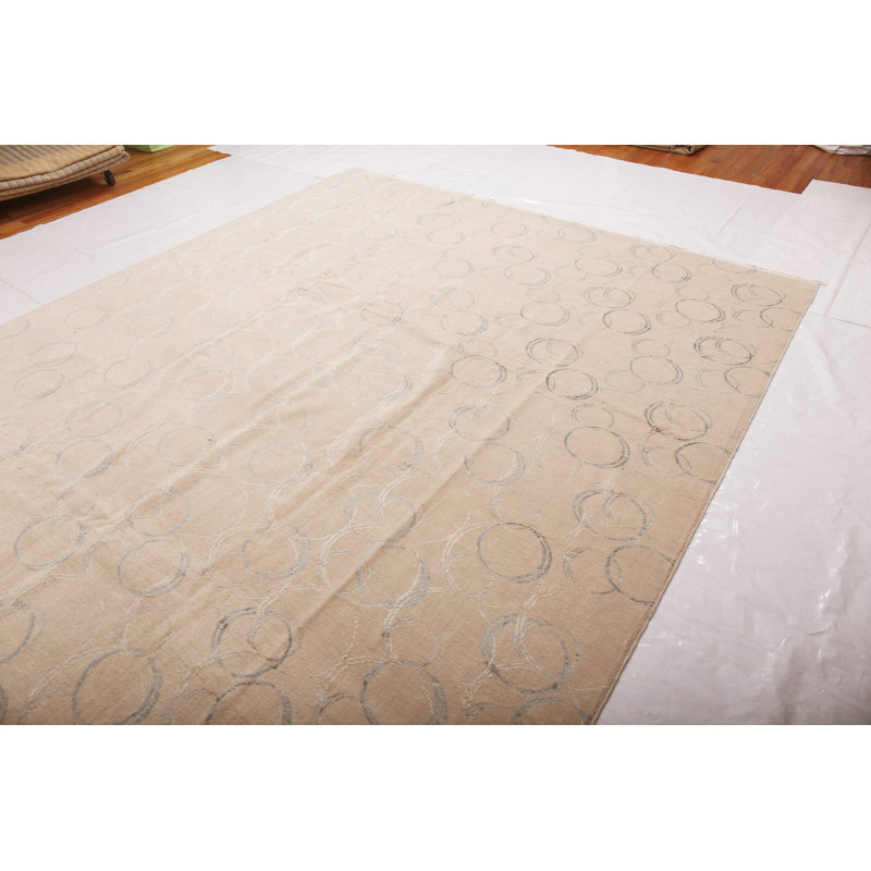 Nazmiyal Collection Modern Contemporary Silk and Wool Rug 9ft 4in X 13ft