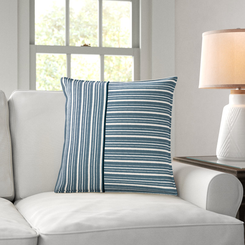 Berthe 100% Cotton Throw Pillow (Poly Filled), Teal