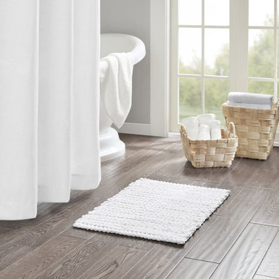 Tapis de salle de bain en chenille de coton à séchage rapide