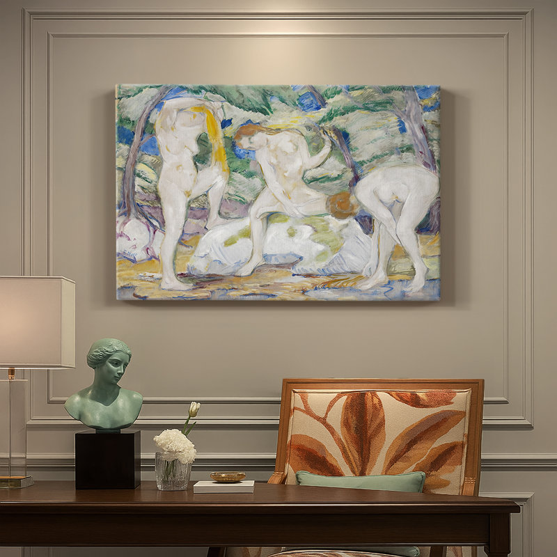 Franz Marc "Bathing Girls (Badende Mädchen)" - Art mural sur toile de qualité musée, 32 x 48