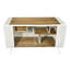 Maison pour chat en verre trempé, blanc - Construit avec du bois de sapin robuste et une structure en fer pour les espaces de vie