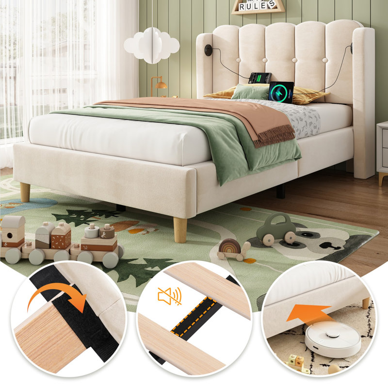 Single (3') Bed Frame, Beige