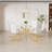Lyne 6 - Person Glass Top Pedestal Dining Set-985355892