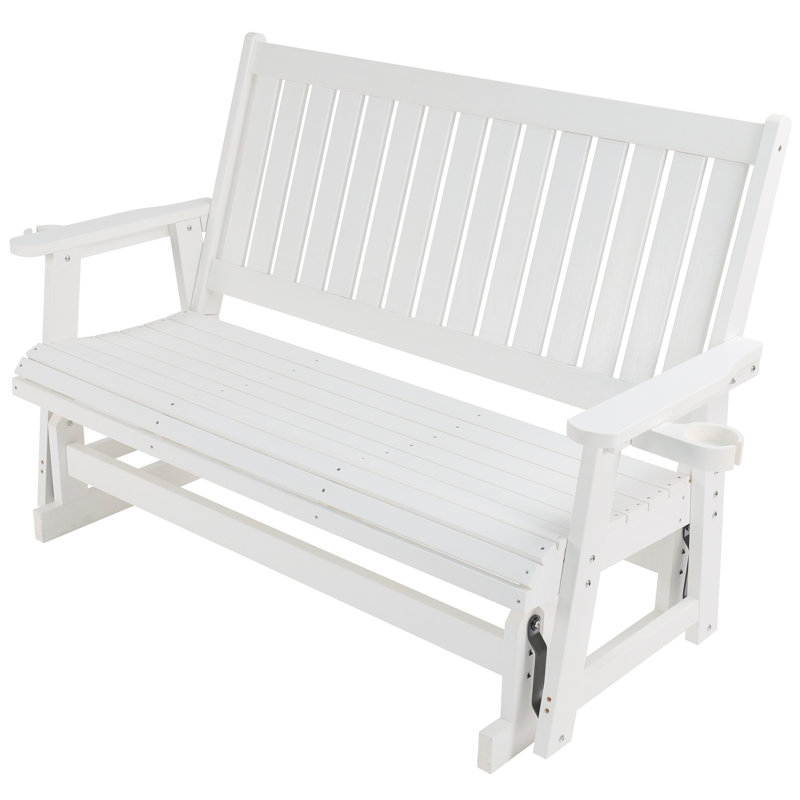 Banc oscillant 3 places en poly Lumber, Blanc