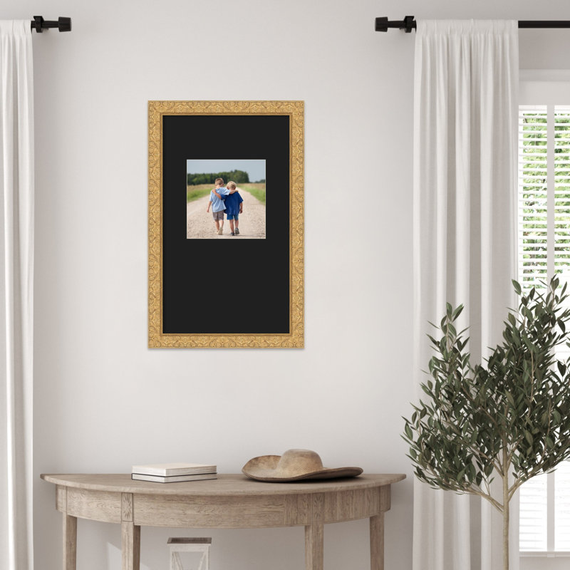 Cadre photo Lila, Lila doré lisse noir, 13 x 22 emmêlés à 8 x 8