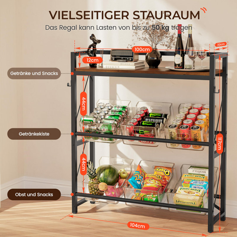 Open Shelving Wine Bottle Rack Black