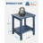 18 Inch HDPE Outdoor Adirondack Side Table - 2-Tier Weather Resistant Patio End Table - All-Weather Square Accent Table for Deck, Porch, Poolside & Backyard - Blue-1165080539-1165080541