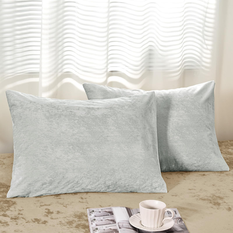PHF Super Soft Velvet Pillowcases, 2 Pack Luxury Cozy Warm Pillow Shams Covers with Envelope Closure, Sand, 20x26"