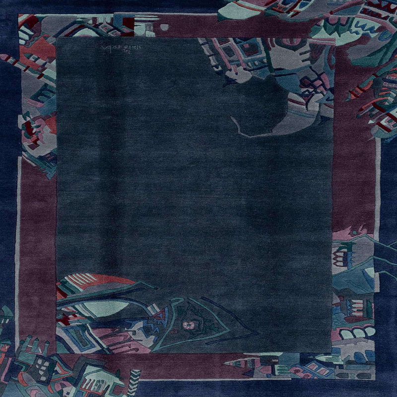 Abstract Indoor Rug, Square 3'