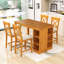 Ensemble de salle à manger 5 pièces Devra, table en bois à hauteur de comptoir avec rangement à 3 niveaux et chaises rembourrées-1254967846