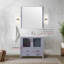 Meuble-lavabo gris foncé l 36 po x P 18,25 po avec comptoir en céramique blanche, robinet, miroir de 34 po, résistance accrue aux égratignures sur le comptoir et aux taches pour salle de bain