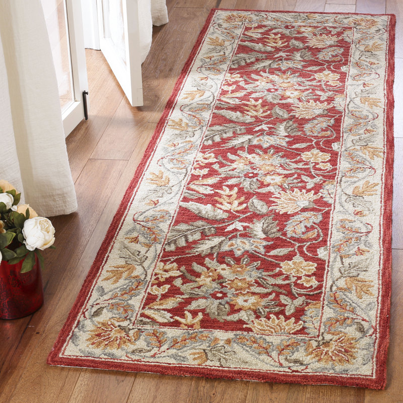 Tapis oriental en laine touffeté à la main Hollander, Tapis de couloir 2 pi 6 po x 8 pi