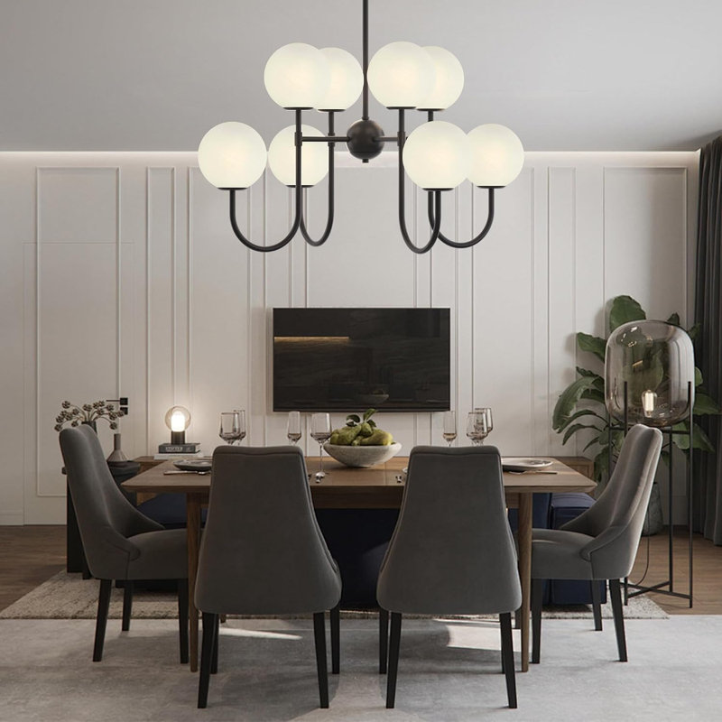 60.08" - Glass - Black - Chandelier