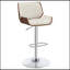 Tabouret de bar réglable écru et chrome