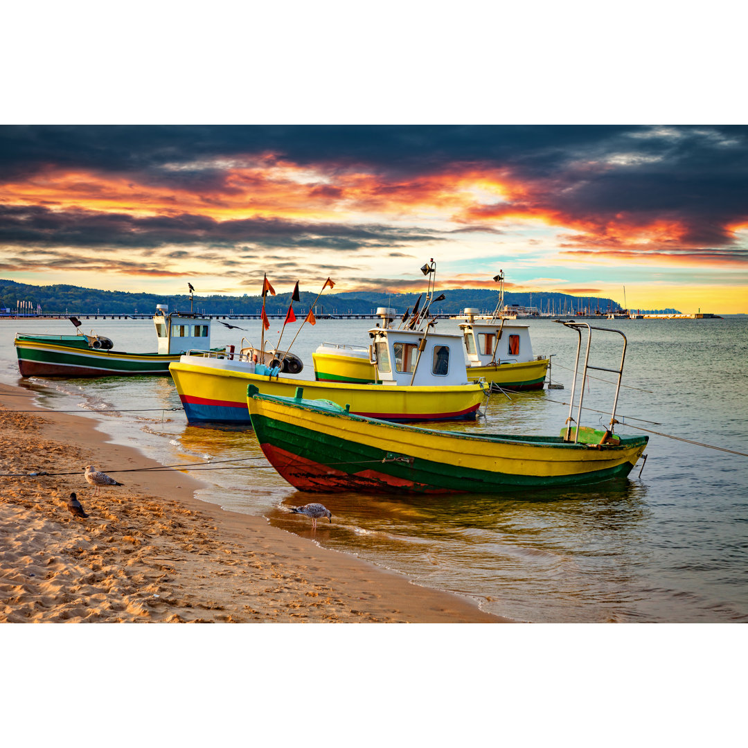 Boote in Sopot, Polen - Kunstdrucke auf Leinwand