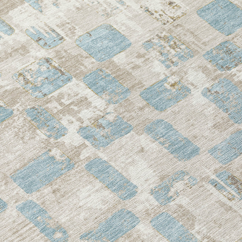Machine Washable Indoor/Outdoor Chantille ACN2628 Abstract Rug, Ivory, 2'6" x 3'10"