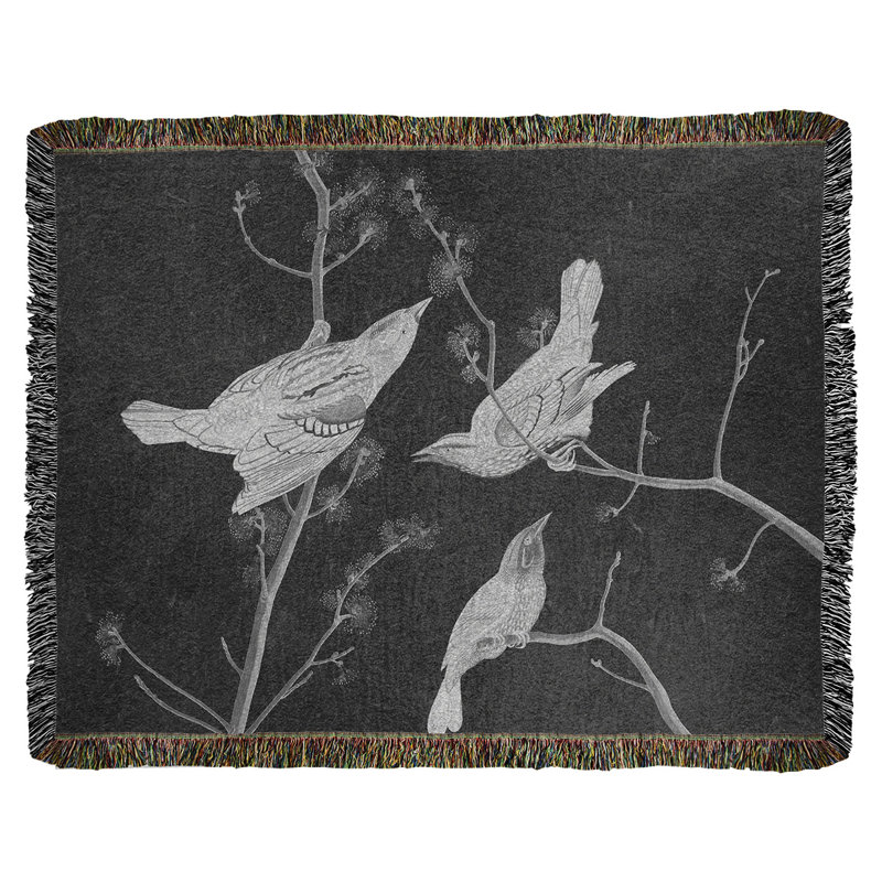 Jeté en coton John James Audubon, Gris