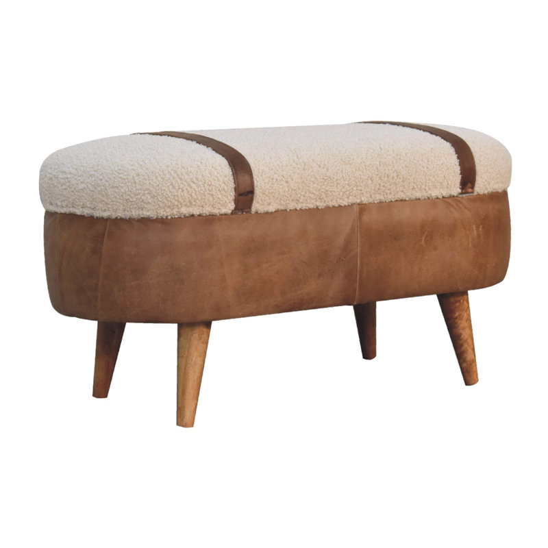 Banc de rangement en bois avec plateau rabattable