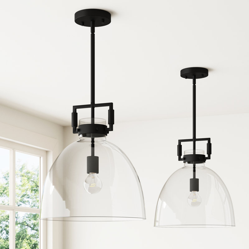 Luminaire suspendu géométrique simple à 1 lumière, Noir