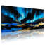 Abstrait bleu ciel, nuage foncé, Golden Hills, réflexion, ensemble de 3 impressions sur toile-905755803