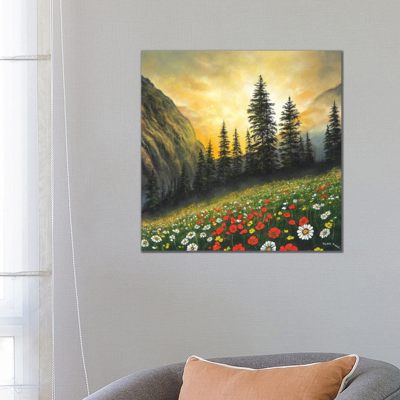 Among The Mountains by ColorByFeliks - Print on Canvas, Wrapped Canvas, 66.04 cm H x 66.04 cm W x 1.91 cm D