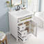 Meuble-lavabo autoportant de 24 po avec lavabo en céramique, 1 tiroir basculant, 3 tiroirs et armoire avec tablettes réglables-1199843021-1199843008
