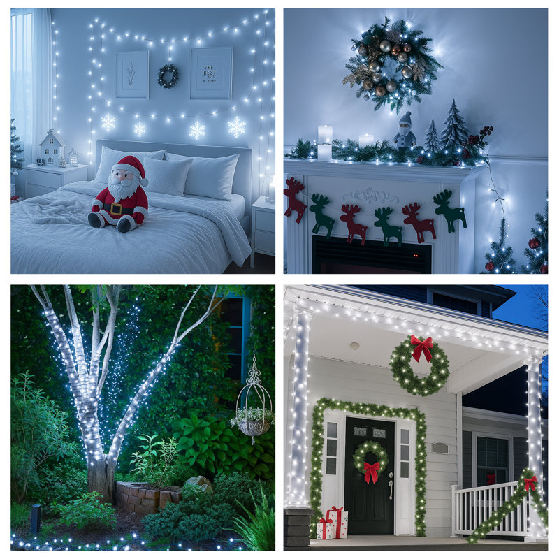 String Lights Connectable 105ft White Christmas Lights, White