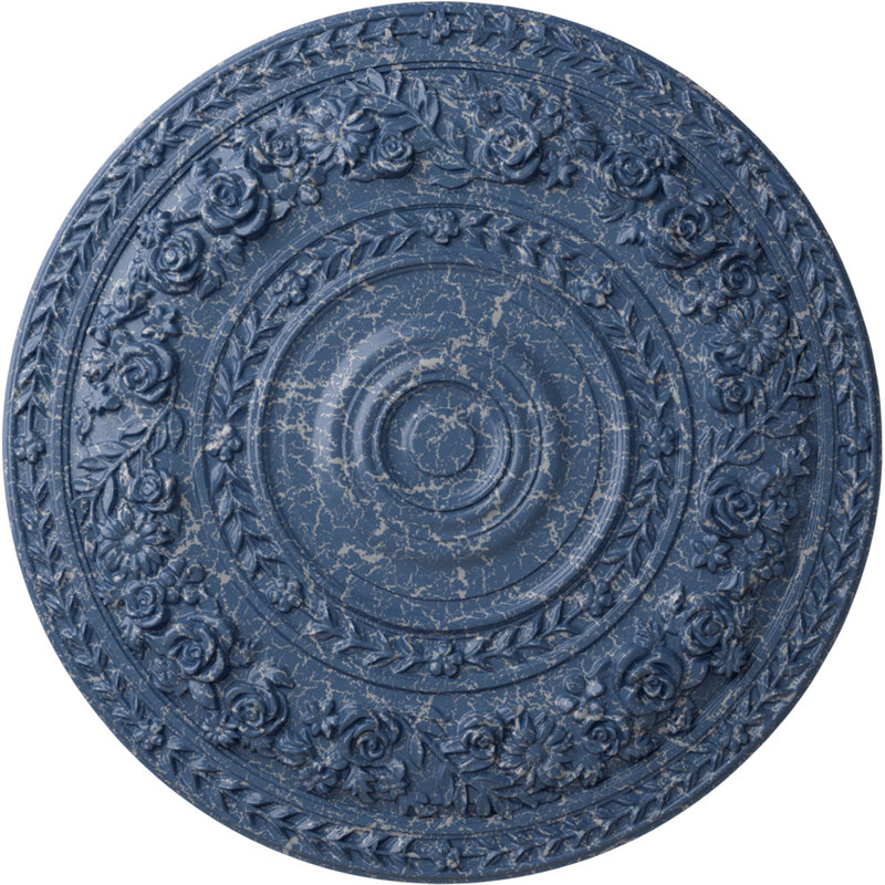 33 médaillon de plafond rose P 7 7/8 po x P 2 3/8 po (convient aux auvents jusqu'à 13 1/2 po), Americana craquelé
