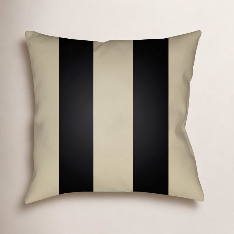 Athena Striped Outdoor Throw Pillow, 20" H x 20" W, Brown