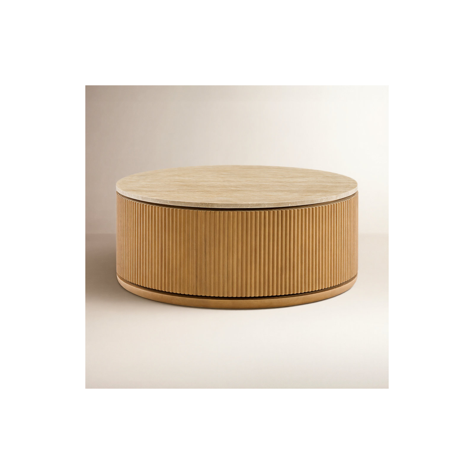 Aster 36" Coffee Table In Reeded Birch