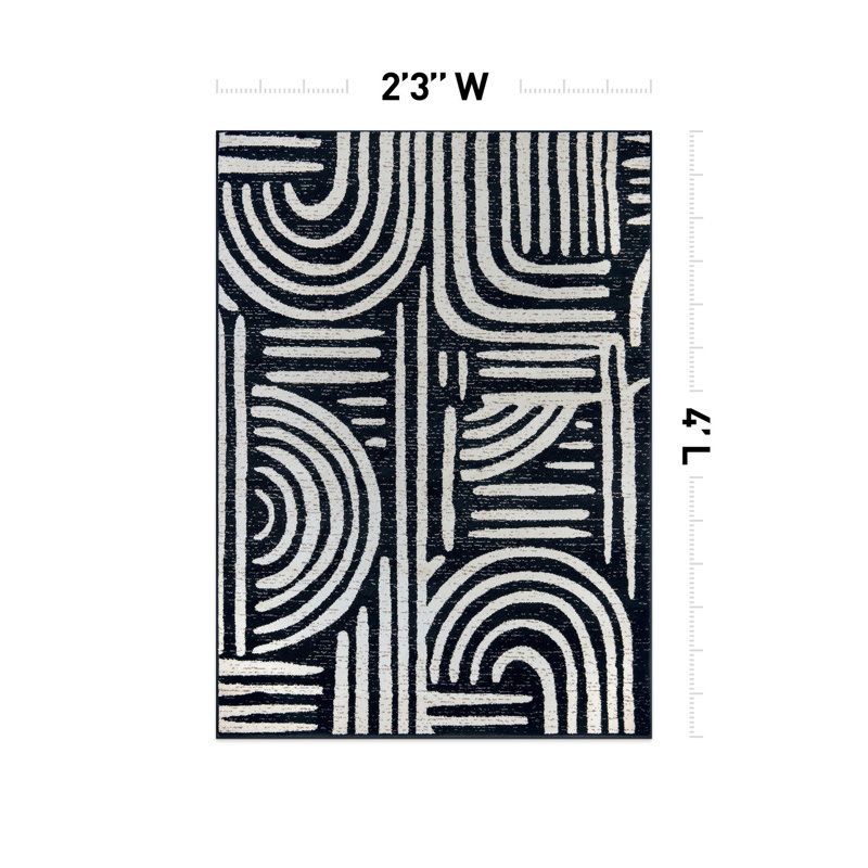 Contemporary Lines Area Rug, Rectangle 2'2" x 4'