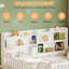 Lit pour enfant en bois de pin massif avec bibliothèque intégrée, lit simple Montessori avec rails de sécurité