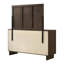 Commode 6 tiroirs et miroir brun chaud