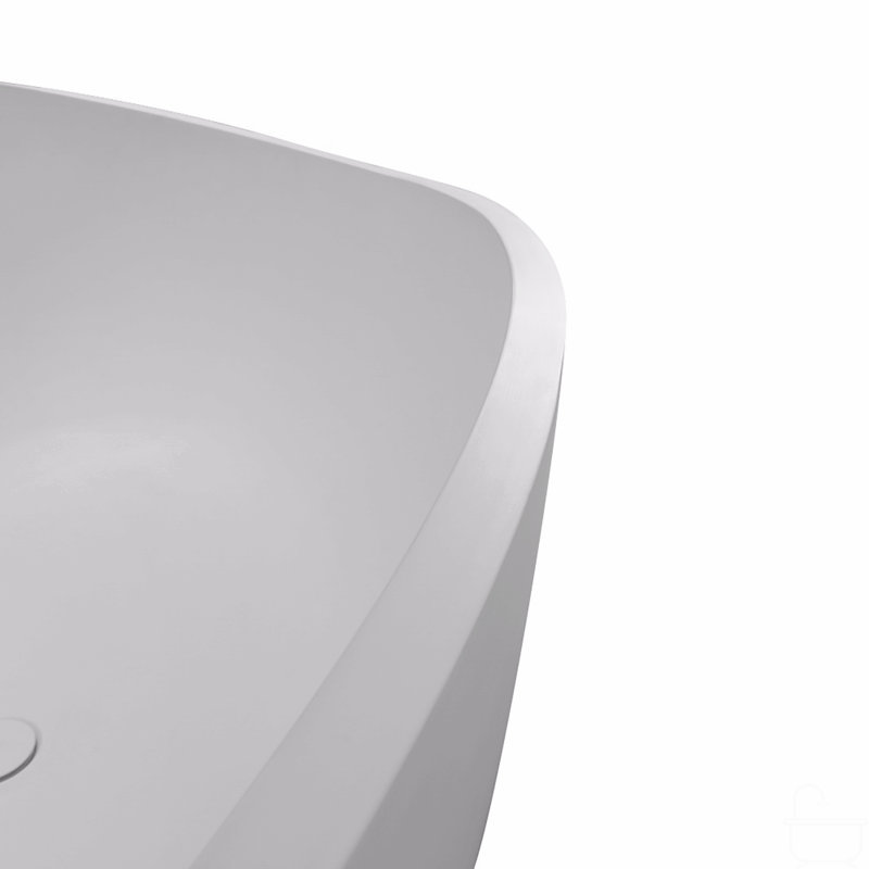 63" Premium Solid Surface Deep Soaking Bathtub