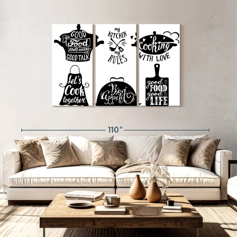 Kema Kitchen Set Quotes Wall Sign, 48" H x 74" W