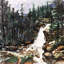 «Falls of Alberta - Livingroom Mountains», reproduction d'art encadrée