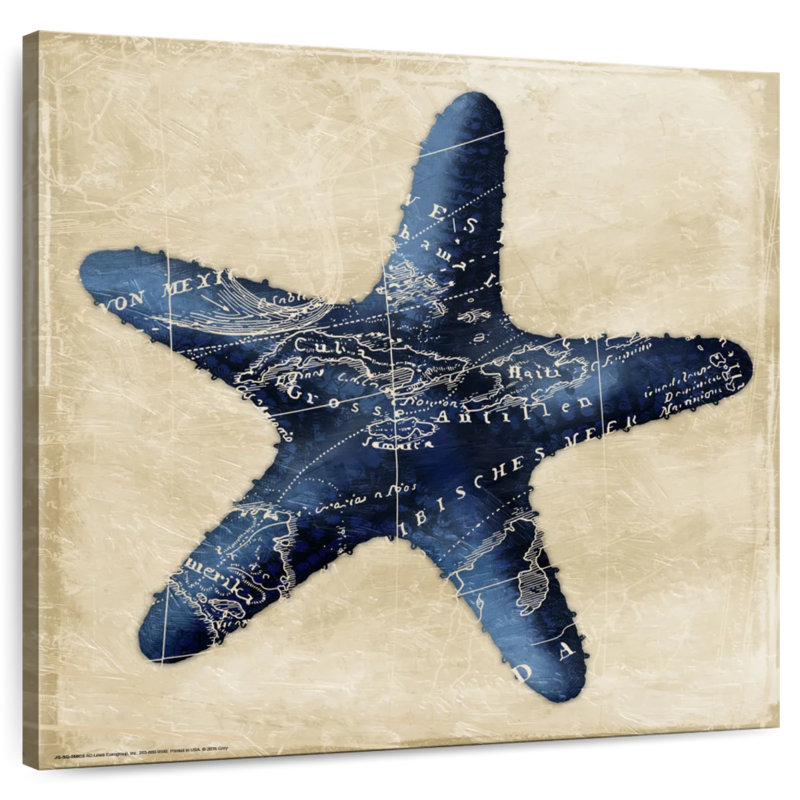 Aletra carte étoile de mer indigo, H 24 po x l 24 po