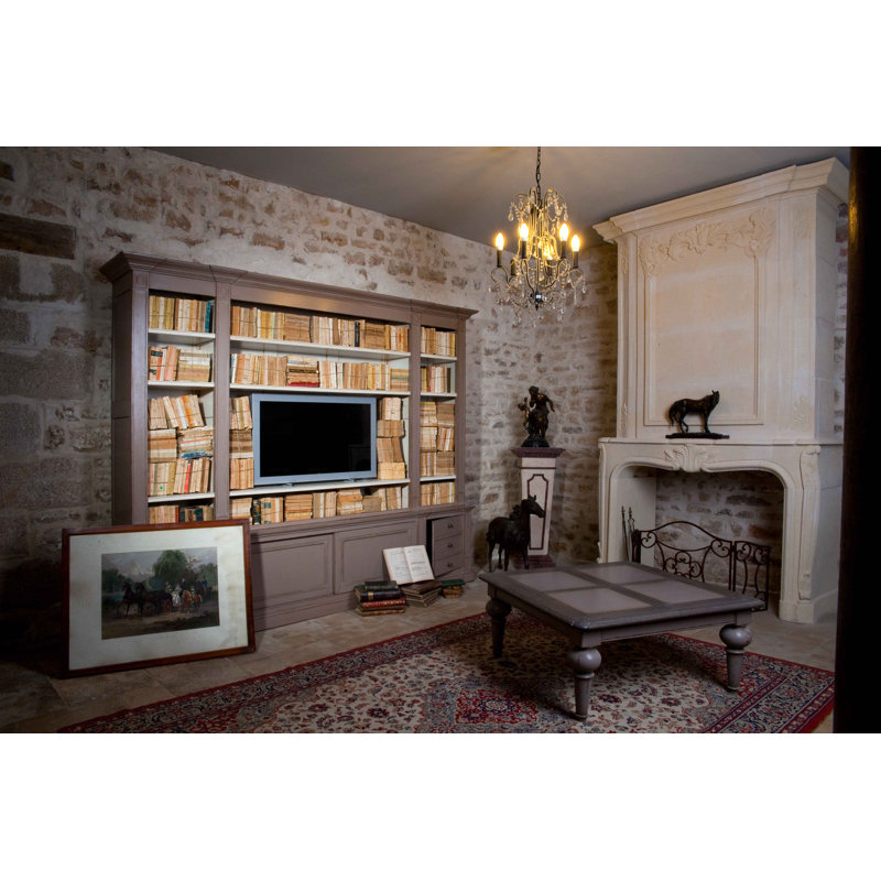 Bibliothèque en bois massif H 86,6 "x l 109,1" Faubourg