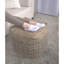 Pouf carré Ceasar, taupe et doré