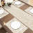 White Floral Table Runner, Jacquard Table Runner with Tassels for Dining Room Dresser Party Banquet-1077653747
