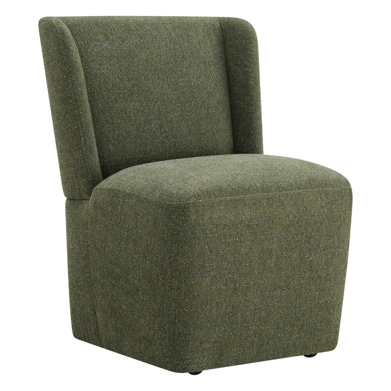 Ardeth Upholstered Side Chair with Casters, Mellow Forest Chenille