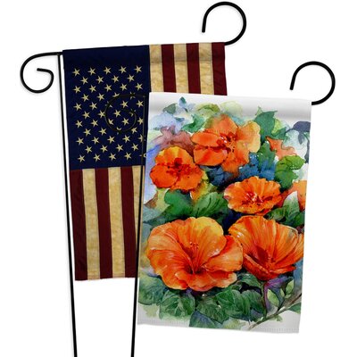 Red Hibiscus 2-Sided Polyester 18 x 13 in. Garden Flag -  Breeze Decor, BD-FL-GP-104140-IP-BOAA-D-US21-BD