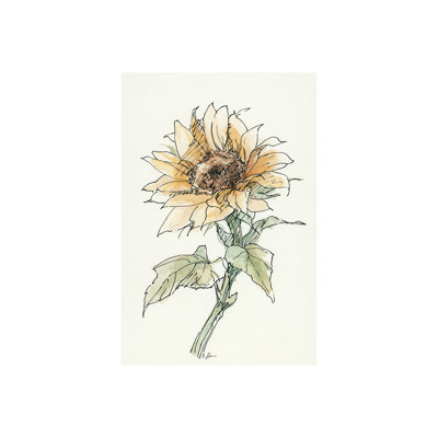 Toile texturée brodée à la main Sunflower II