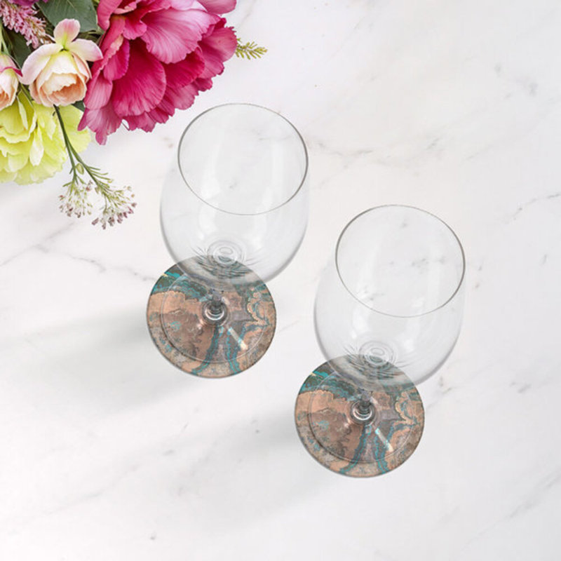 Sous-verres ronds en cuir Agate, Argile
