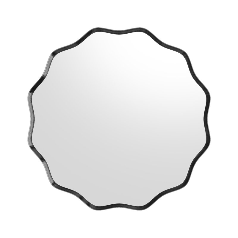 Miroir décoratif mural rond, Noir, 30 po x 30 po